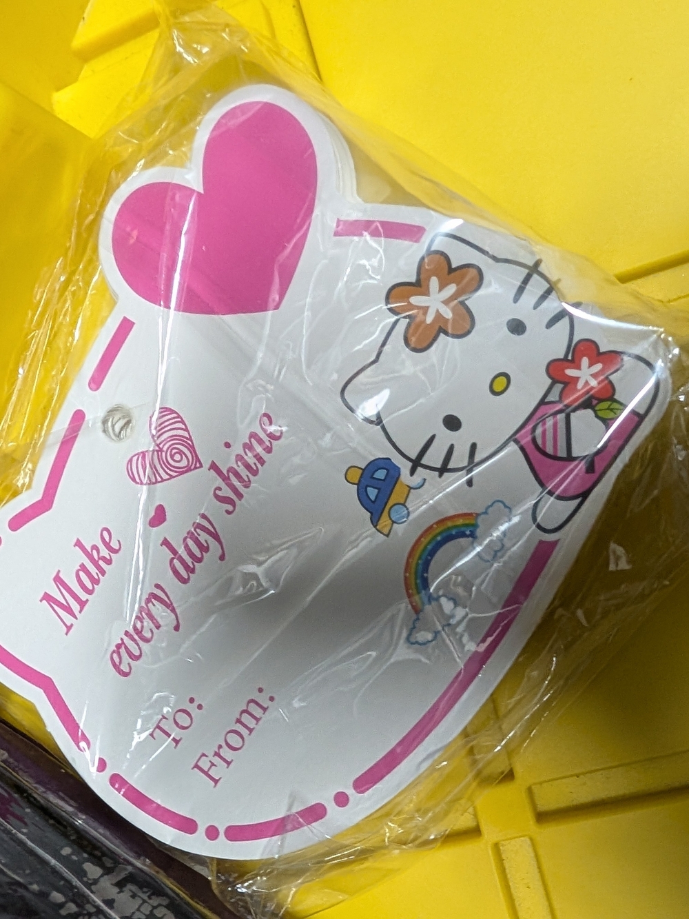 Hello Kitty Pink Heart Gift Tag - Make Every Day Shine